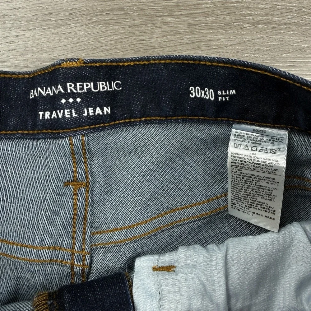 Banana‎ Republic Men's Slim Fit Traveler Jeans Dark Blue Size 30x30 New